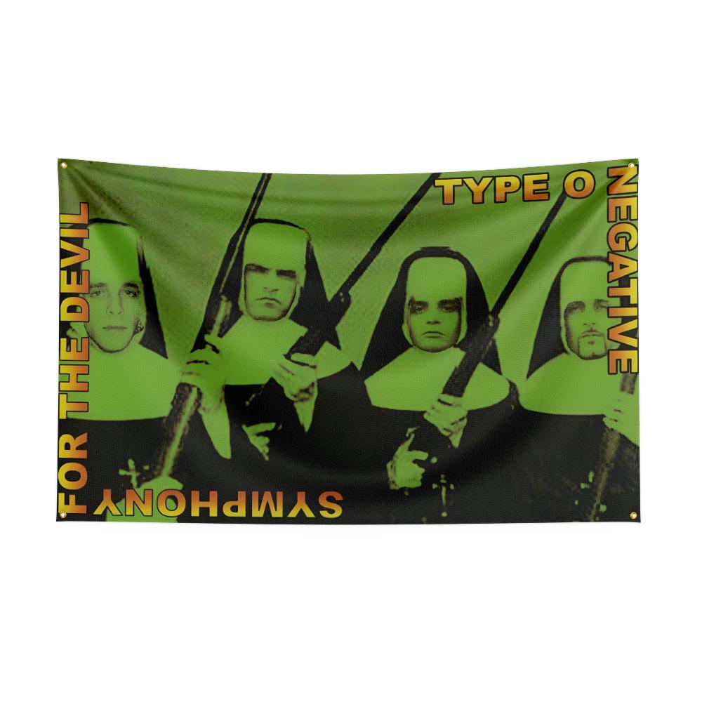3x5 Fuß Schwere Rockband-Typ-O-Negativ Flagge Polyester Digitaldruck Banner für Schlafzimmer Wandkunst Außen Wandteppich Dekoration