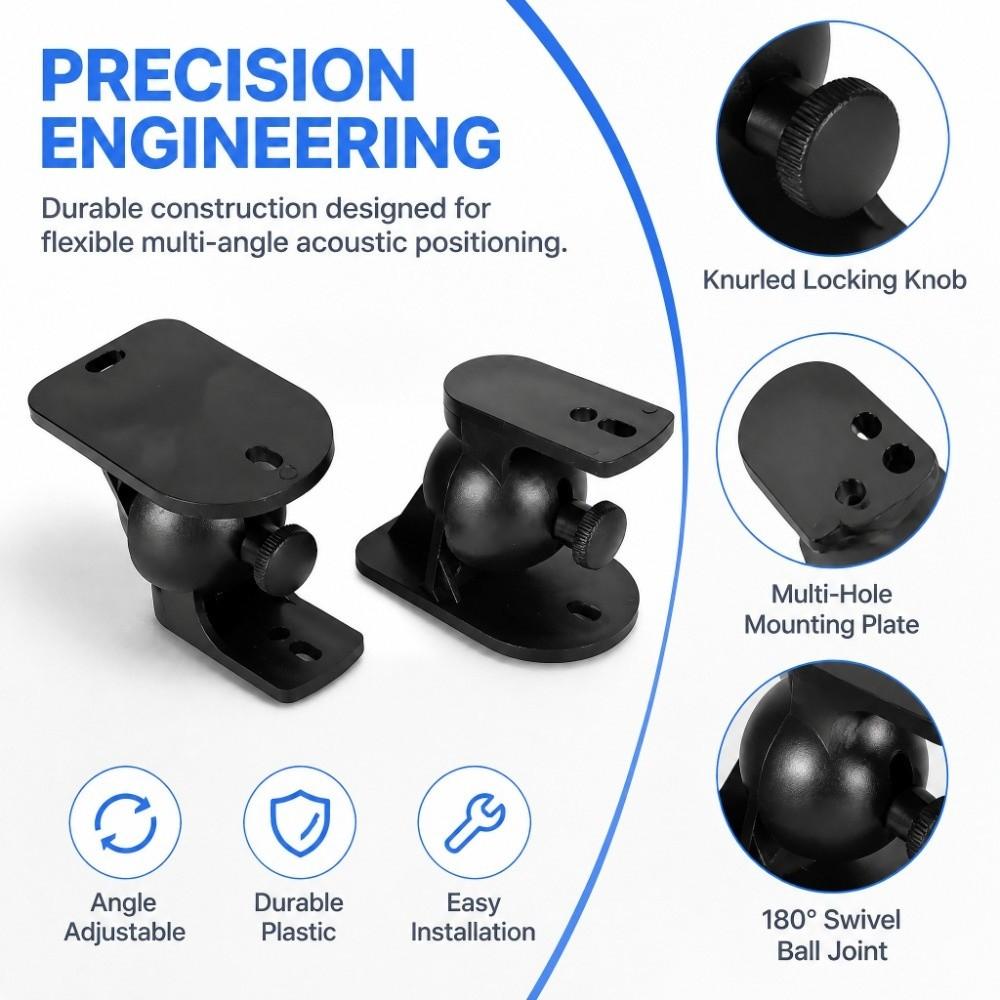 2pcs Black Speaker Bracket Holds Up to 11lbs Wall Mount Bracket Speaker Wall Mount  School