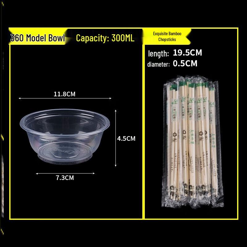 Shangqi 100-Pack Disposable Douli Bowl & Chopstick Set