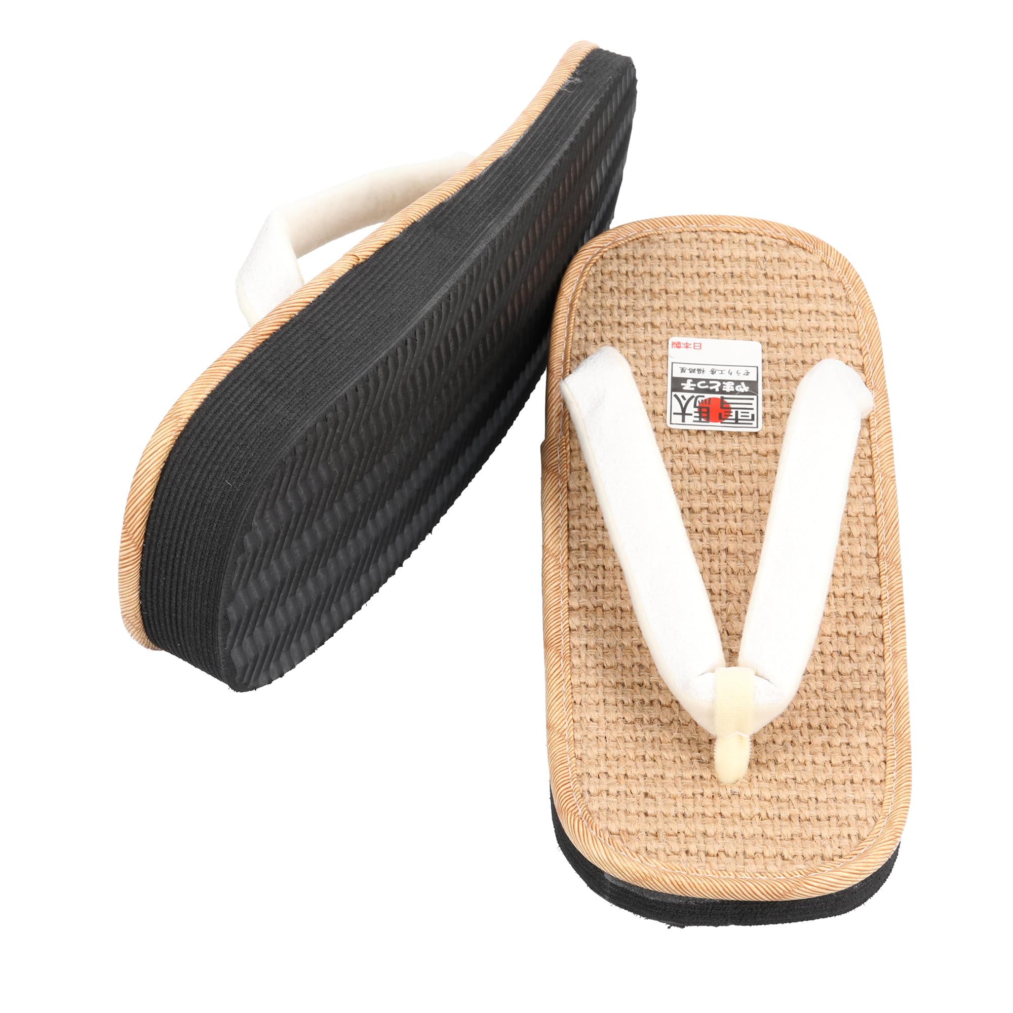 Erin Trading - Japanese Selected Products - Women's White Japanese Setta Sandal Traditional Japanese Zori Geta Made In Japan Size Ll Insole Asa (Jute) Thong/Strap Color