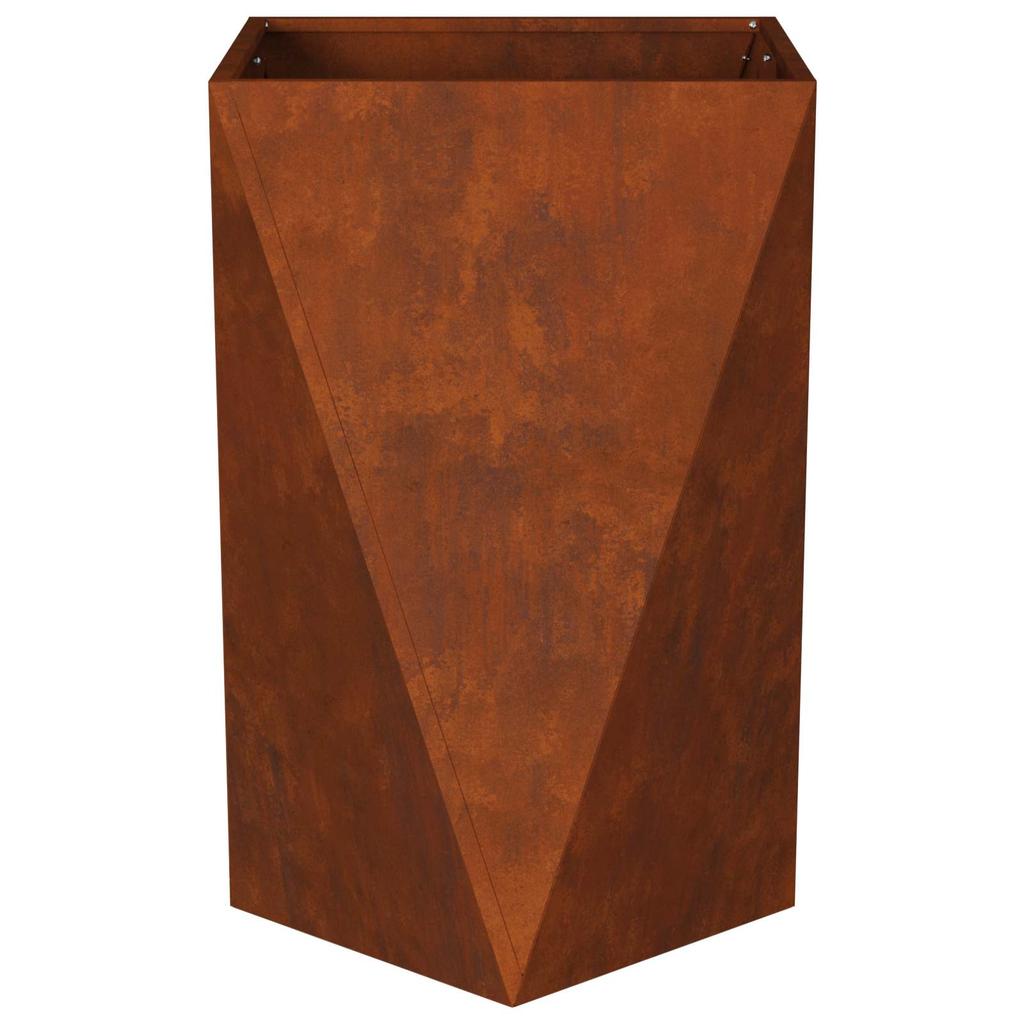 Planters 2 Pcs Rusty 50 X 50 X 75 Cm Weatherproof Steel