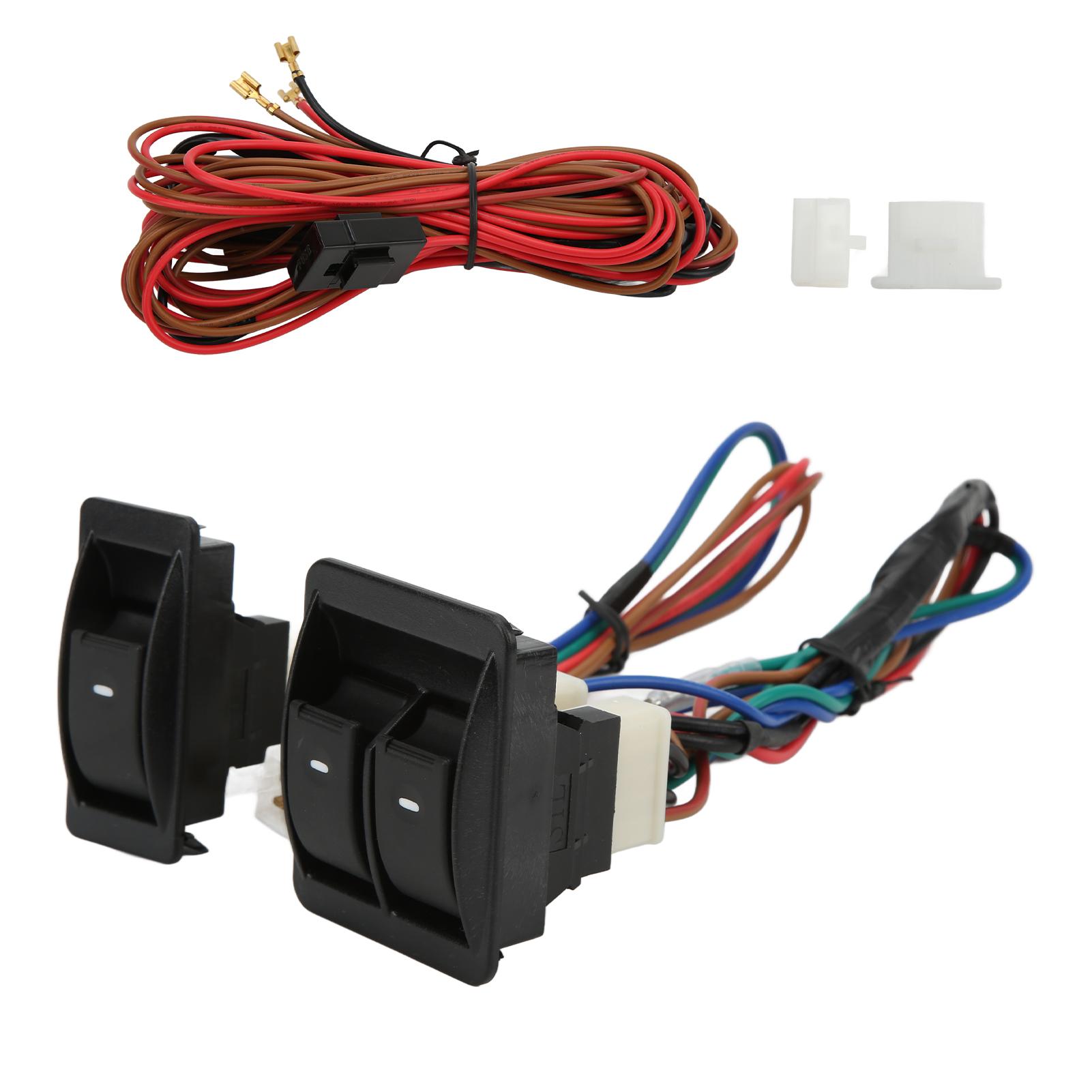 

5 шт. Универсальный автомобильный электрический переключатель стеклоподъемника комплекты регуляторов с жгутом проводов для 2 дверей