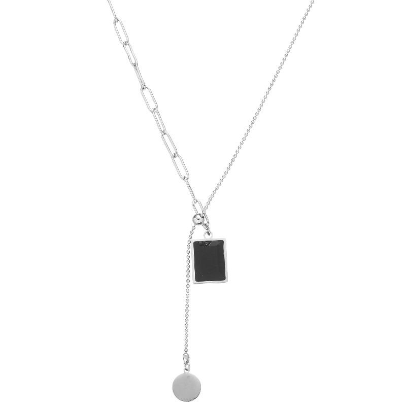 

Titanium steel pull-out necklace - women s french chic, high-end, instagram-worthy, stainless steel, fade-resistant, vintage european mid-century