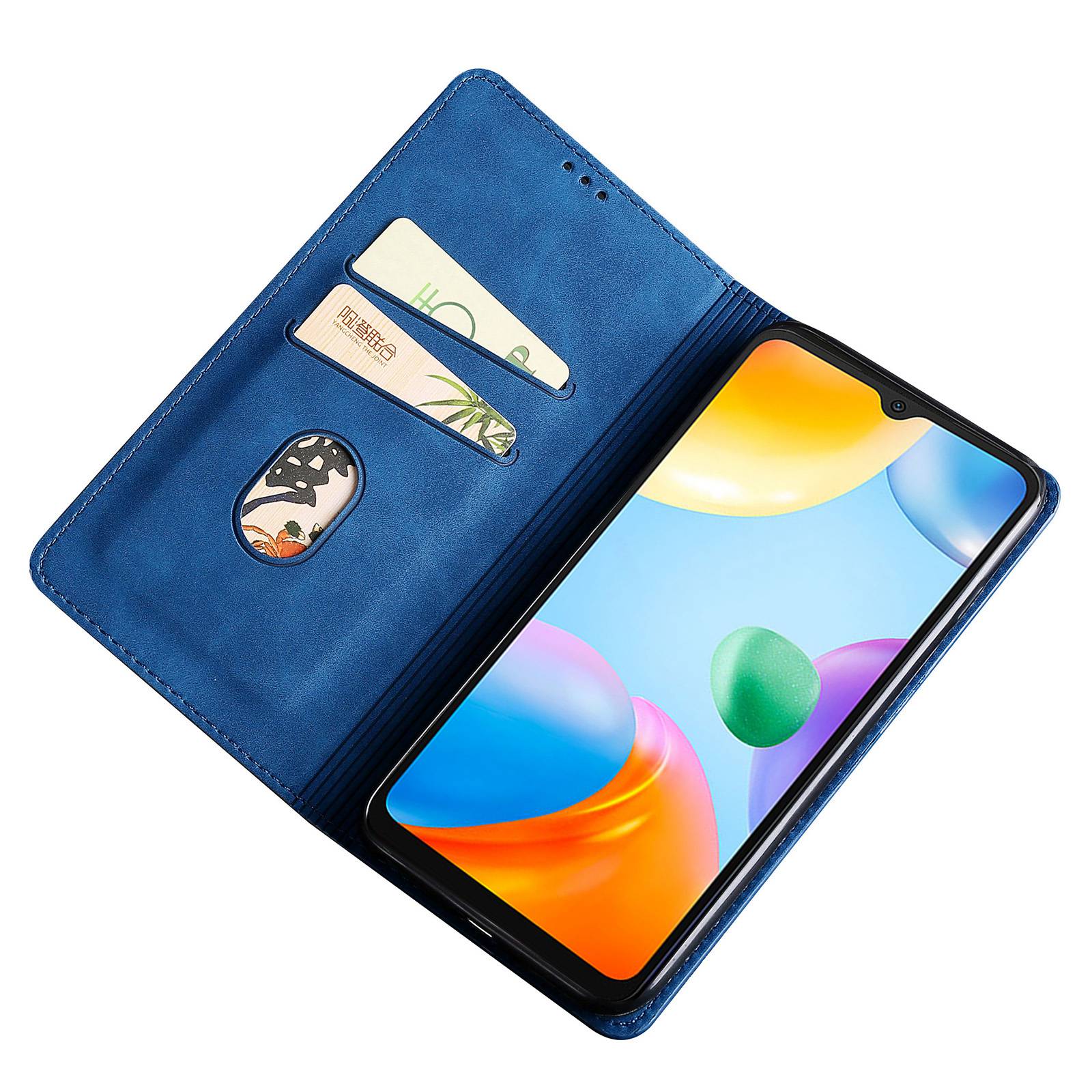 

For Xiaomi 14 Pro Case Skin-Touch Feeling PU Leather Stand Card Slots Phone Cover Blue