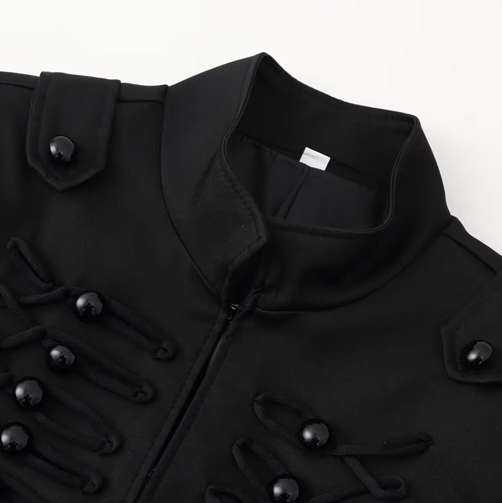 Spring 2026 new European and American cross-border women's clothing street fashion solid color stand-up collar breasted short jacket w017 D045