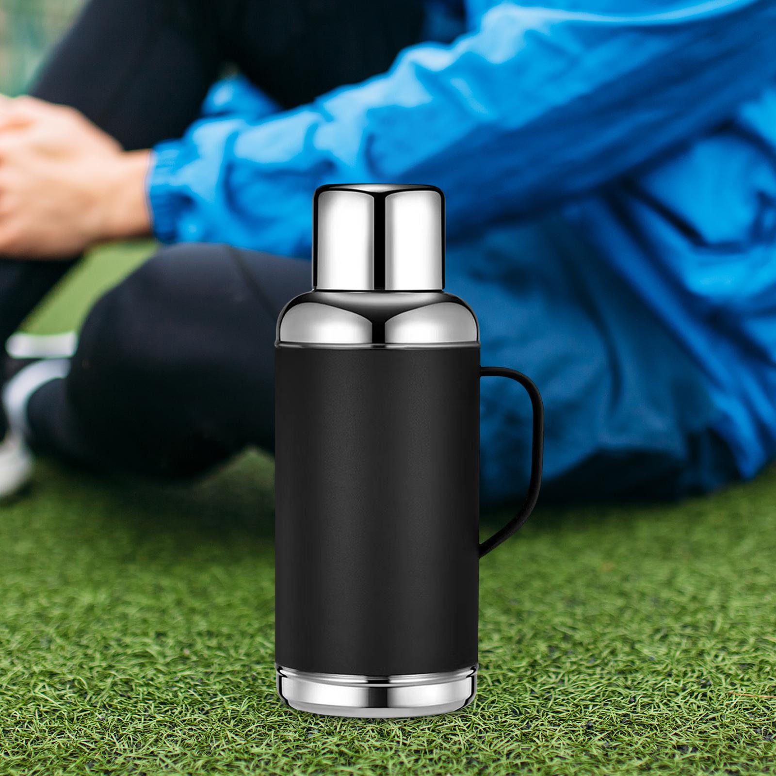 

Большая термобутылка для воды 1,2 л, легкая и холодная, с ручкой для отдыха на природе чёрный