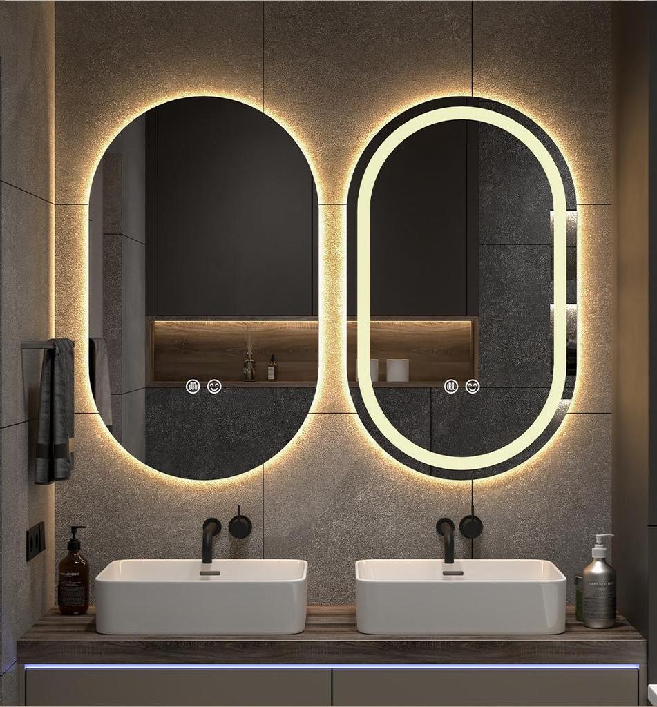Oval LED Smart Vanity Mirror with Touch Screen