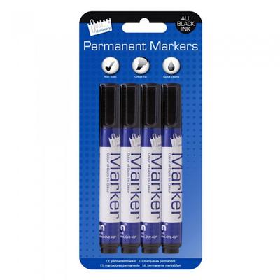 Just Stationery Chisel Tip Black Permanent Marker (Pack Of 4)