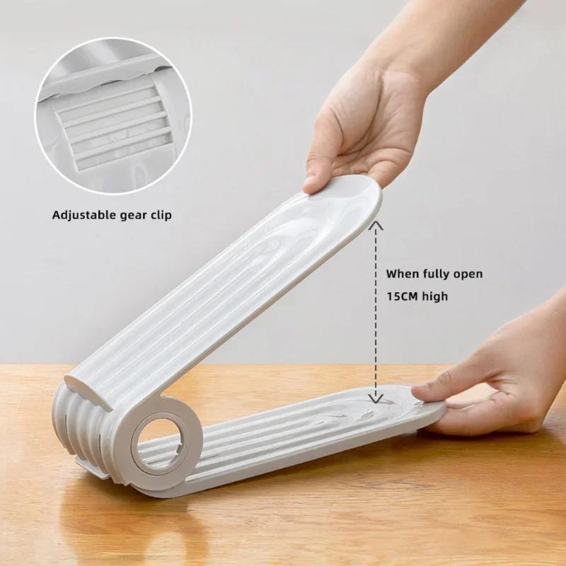 Regulowane Półki na Buty Proste Składane Pyłoszczelne Plastikowe Wsporniki na Różne Rodzaje Butów Dostępne w Magazynie Podwójny Poziom Kolekcja Butów