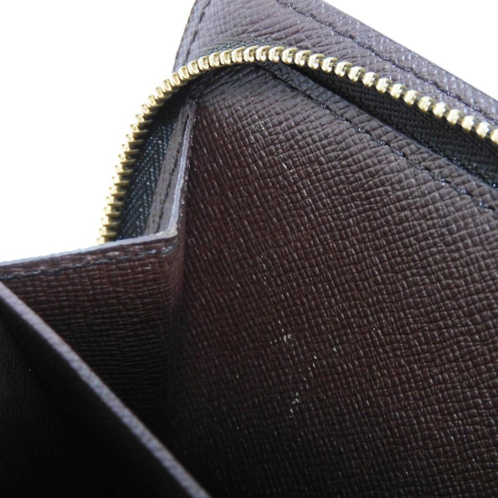 Used Damier Compact Zip Billfold Card Case with Brown Snap Button, 12564, and Coin Purse (N61668 7941 Logo) from Japan