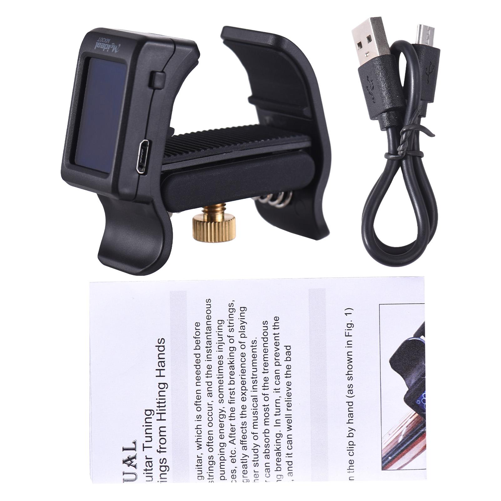 

Meideal 2 в 1 Тюнер для гитары Устройство для предотвращения обрыва струн Тюнер для гитары Клипса для хроматической гитары Светодиодная подсветка чёрный