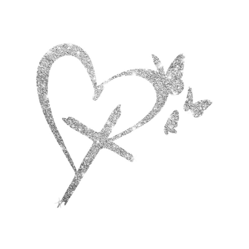 Sparkling PET Car Decal with Heart and Butterfly Symbols for Decorative Placement on Suitable Vehicle Body Areas