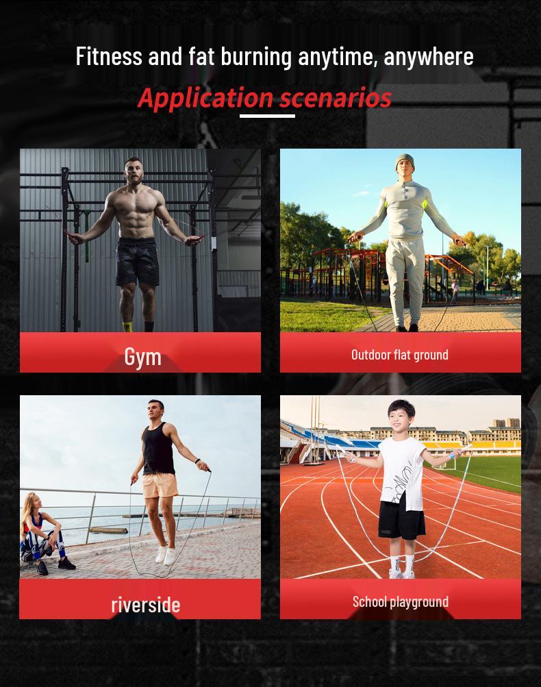 Aluminiumgriff Stahlseil Springseil für Fitness für Erwachsene & Prüfungstraining für Schüler - Professionelles Speed-Lagerdesign