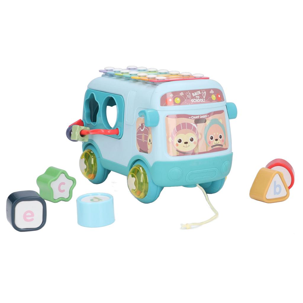 Blocks Musical Bus Alphabet Multifunction Learning Toy Pattern Matching Mini Bead Music Bus
