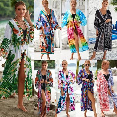 "2023 Women's European & American Cotton Beach Jacket: Sexy Sunscreen Cardigan Bikini Cover-Up"