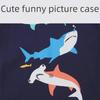 2024 Ocean Shark Boys' Cartoon Round Neck T-Shirt, Short Sleeve, Summer Collection