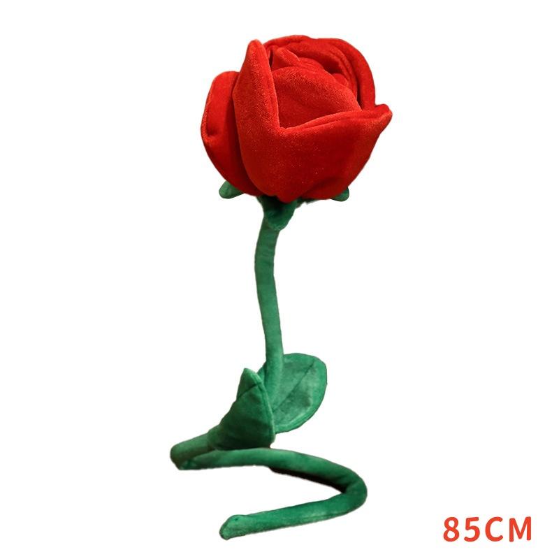 85cm/100cm Large Red Plush Artificial Rose Bouquet Stuffed Bendable Bouquet Soft Floral Home Decoration Valentine's Day Gift