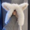 Plush Ear Protection Hat Warm Plush Fox Ears Hat Outdoor Bucket Hat  Women