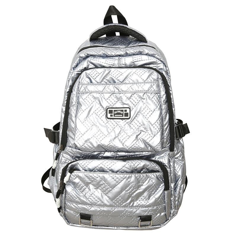 Fashionable Solid Color Embossed Texture Student Backpack For University Use