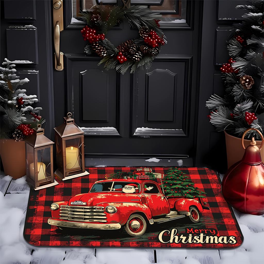 1Pcs Anti Fatigue Kitchen Rug  Merry Christmas Waterproof Non-Slip Thick Cushioned Kitchen Mat Heavy Duty Comfort Standing Mat for Kitchen