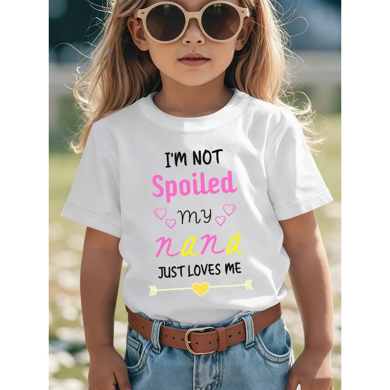 European Size Girls Round-neck Short-sleeved T-shirt with Unique English Patterns