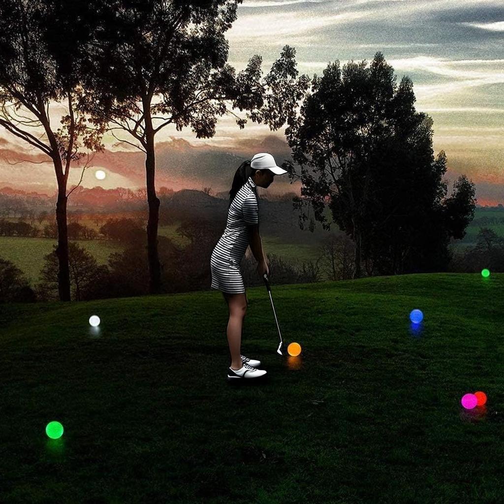 ZNLAKU Illuminating Golf Balls for Night Minutes of Popular Set of Practice, Built-in LEDs, 5-8 Illumination, Prizes, Multicolor, 6/12