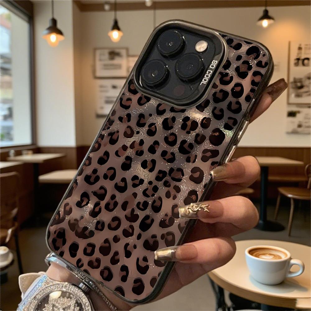 Leopard Print Shockproof Phone Case for Iphone 16 15 14 13 12 11 Pro Max/Mini Anti-Scratch Premium Hard Cover