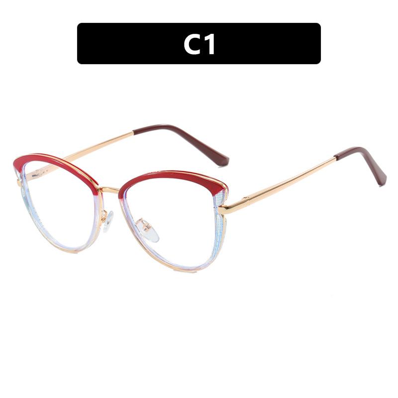 

Cat Eye flat mirror TR90 anti blue light glasses frame fashionable color matching can be matched with myopia glasses frame