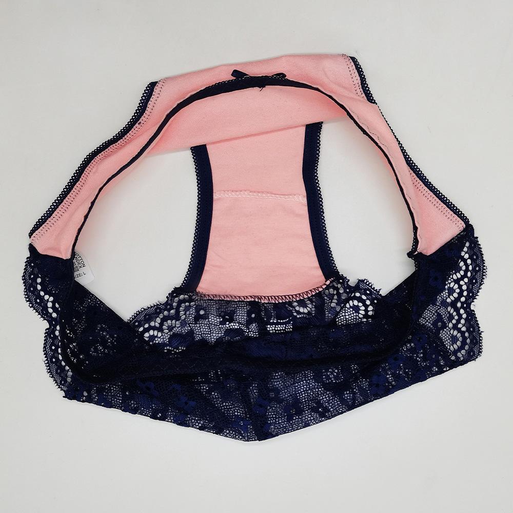 Bawełniane Majtki Damskie Bielizna Damska Jednokolorowe Figi Damskie Majtki Bielizna Seksowne Koronkowe Prześwitujące Majtki 12 szt./zestaw