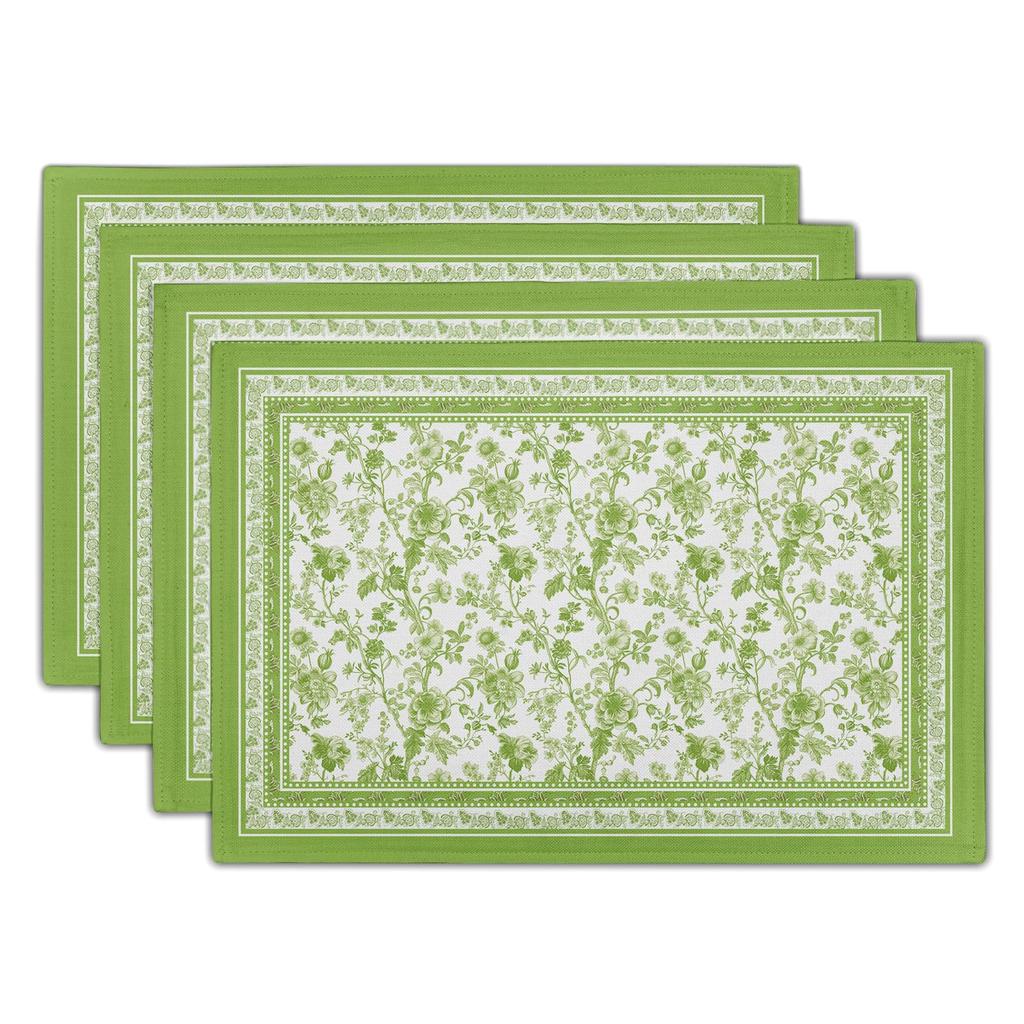 Watercolor Floral Placemats Set of 4 Blue Yellow Poppy Flowers Washable Non-Slip Heat Resistant 12×18 Inch Spring Summer Seasonal Linen Fabric Table M