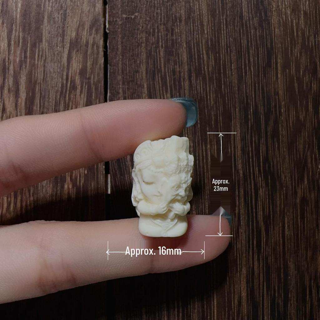Pingente de Joia DIY Esculpido Branco Marfim: Acessórios Estilo Três Passos