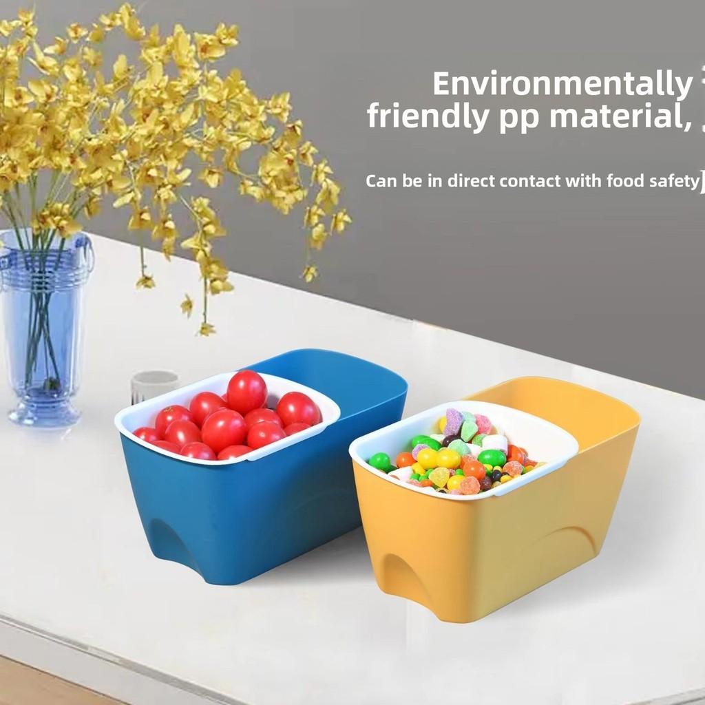 Caja de Snacks de Doble Capa con Drenaje para Almacenamiento de Frutas y Caramelos
