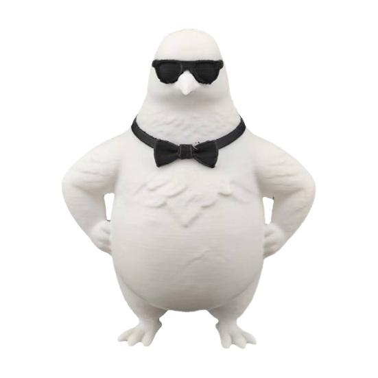 

Funny Sunglasses Sparrow Figurine 3D Printed Cool Bird Statue Novelty Animal Desktop Ornament for Home Office Decor білий