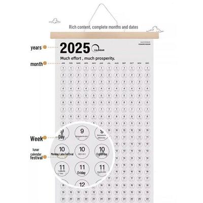 2025 Houten Wandkalender: Creatieve Enkelblads Hangende Planner