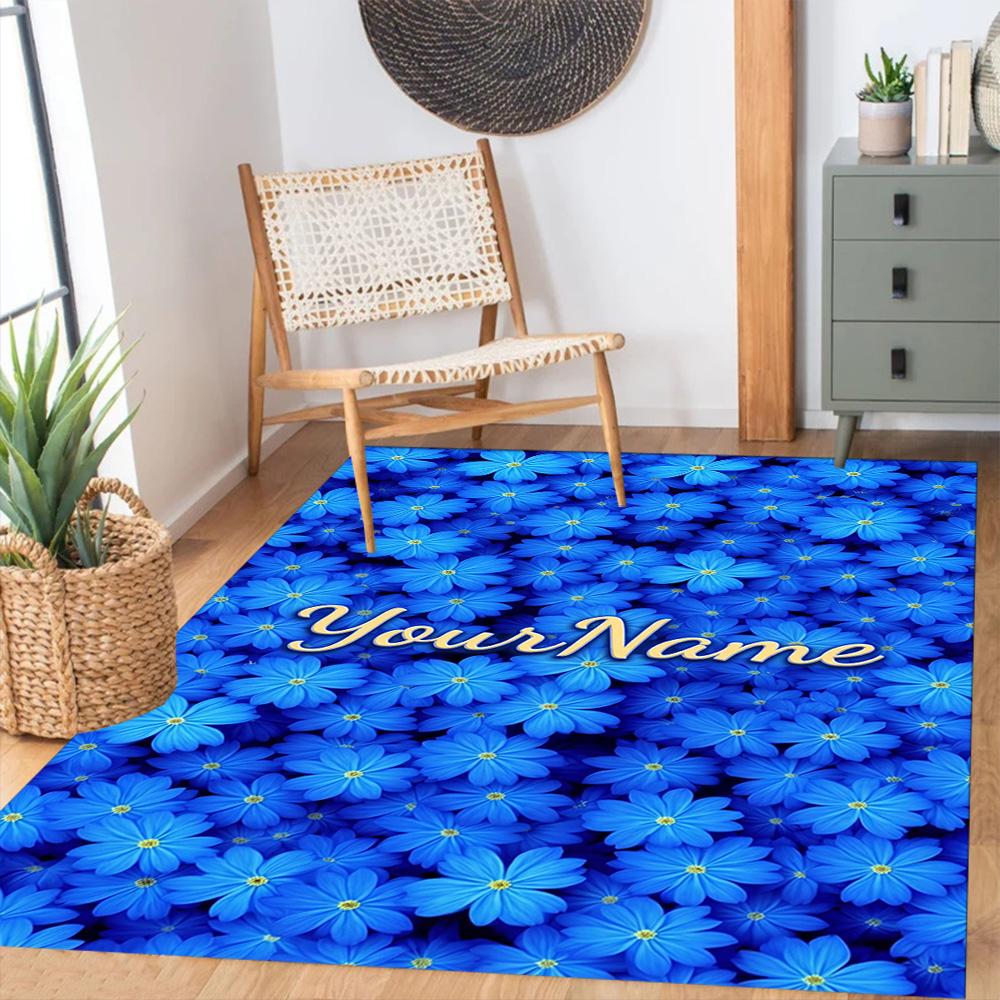 Rose Personalized Text Area Rug Perfect for Decorate Room Outdoor Playrooms Hallway Anti-slip Rug Office Home Decor Birthday/Christmas Gift