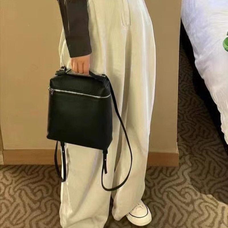 Dual Shoulder Bag, Stylish and Simple, Fresh and Cute Small Backpack, Small Single-shoulder Handbag чёрный