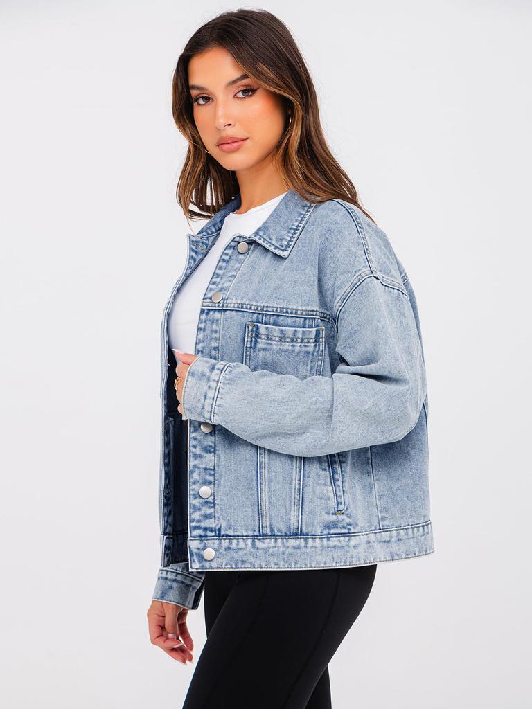 European-American Retro Loose Women's Denim Jacket for Spring and Autumn