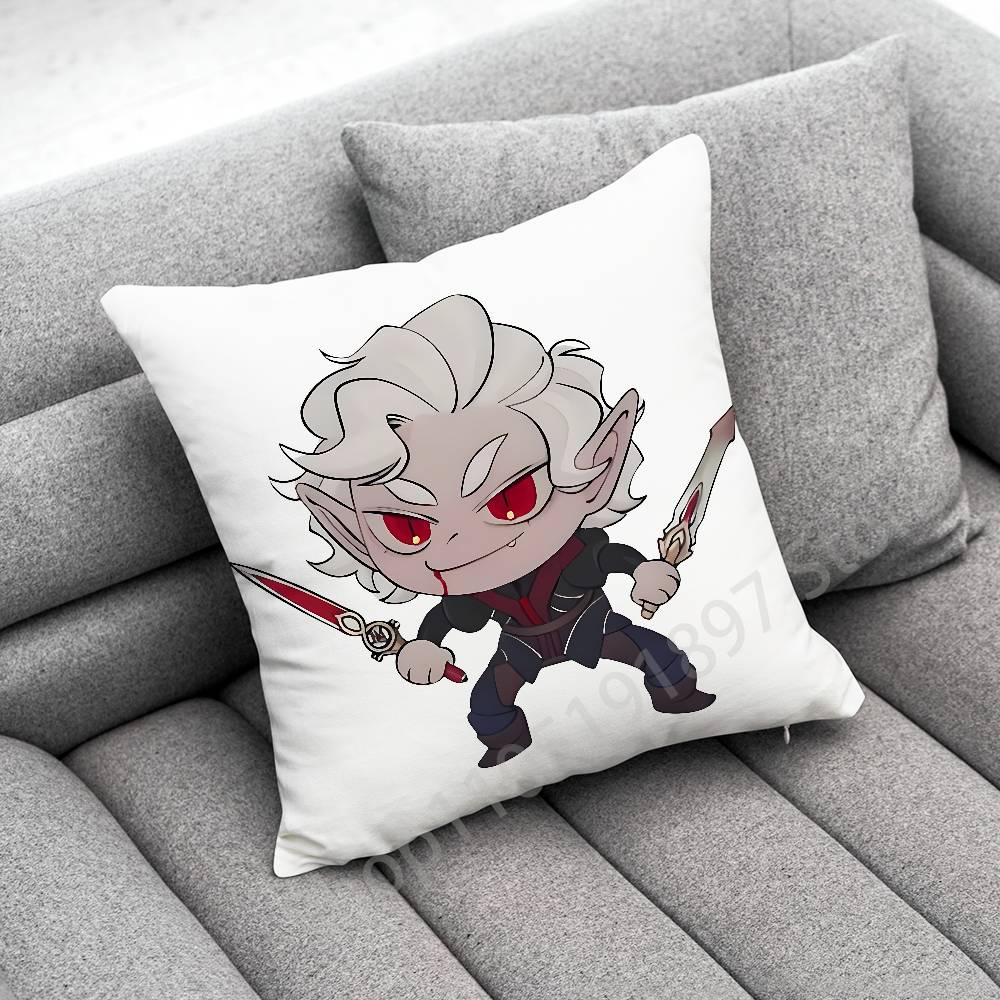 B-Baldurs G-Gate 3 Astarion Throw Pillow Case For 55x55cm 40x40cm 45x45cm 50x50cm 30x30cm Square Office Pillowship Cover