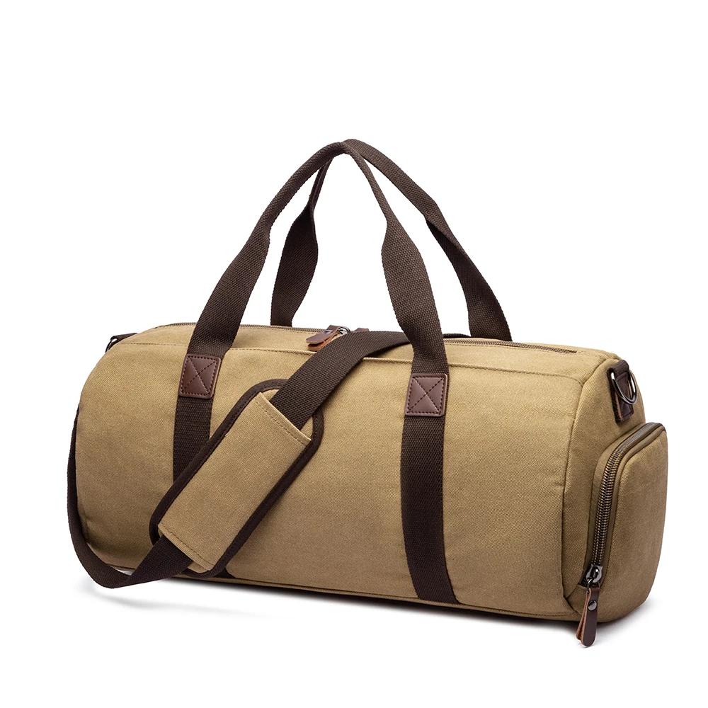 Outdoor Travel Tote Bag with Shoe Compartment, Able Canvas Crossbody Backpack for Men and Women Carry On Luggage