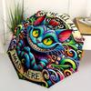 1pc Cheshire Cat Mad Automatic Open/Close Umbrella, Portable Folding Umbrella for Travel, Themed Events, It Is Suitable As a Gift for Various Festival