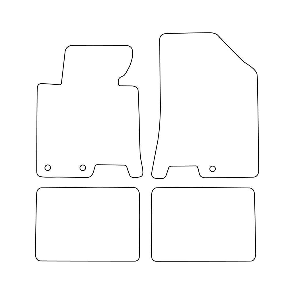 [BLM]HY024 Red - Set of Velour Floor Mats To Fit Hyundai I40 2011-2019 - Red Trim