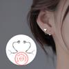 Genuine 925 Silver Fashion Jewelry New Spiral Heart Star Stud Earrings For Women XY0247