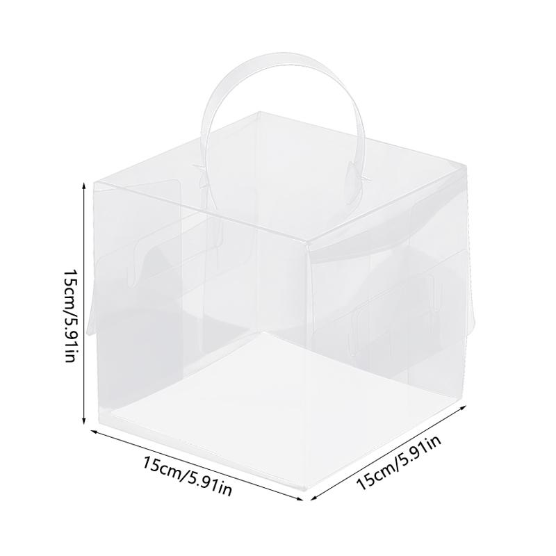 5/2Pcs Cake Packaging Box with Handle Transparent Dessert Gift Wrap Box Cupcake Container Wedding Birthday Party Decor Supplies