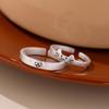 Dull Polish Animal Couple Ring Cute Dog Valentine's Day Gift Cat Opening Ring  Women Men