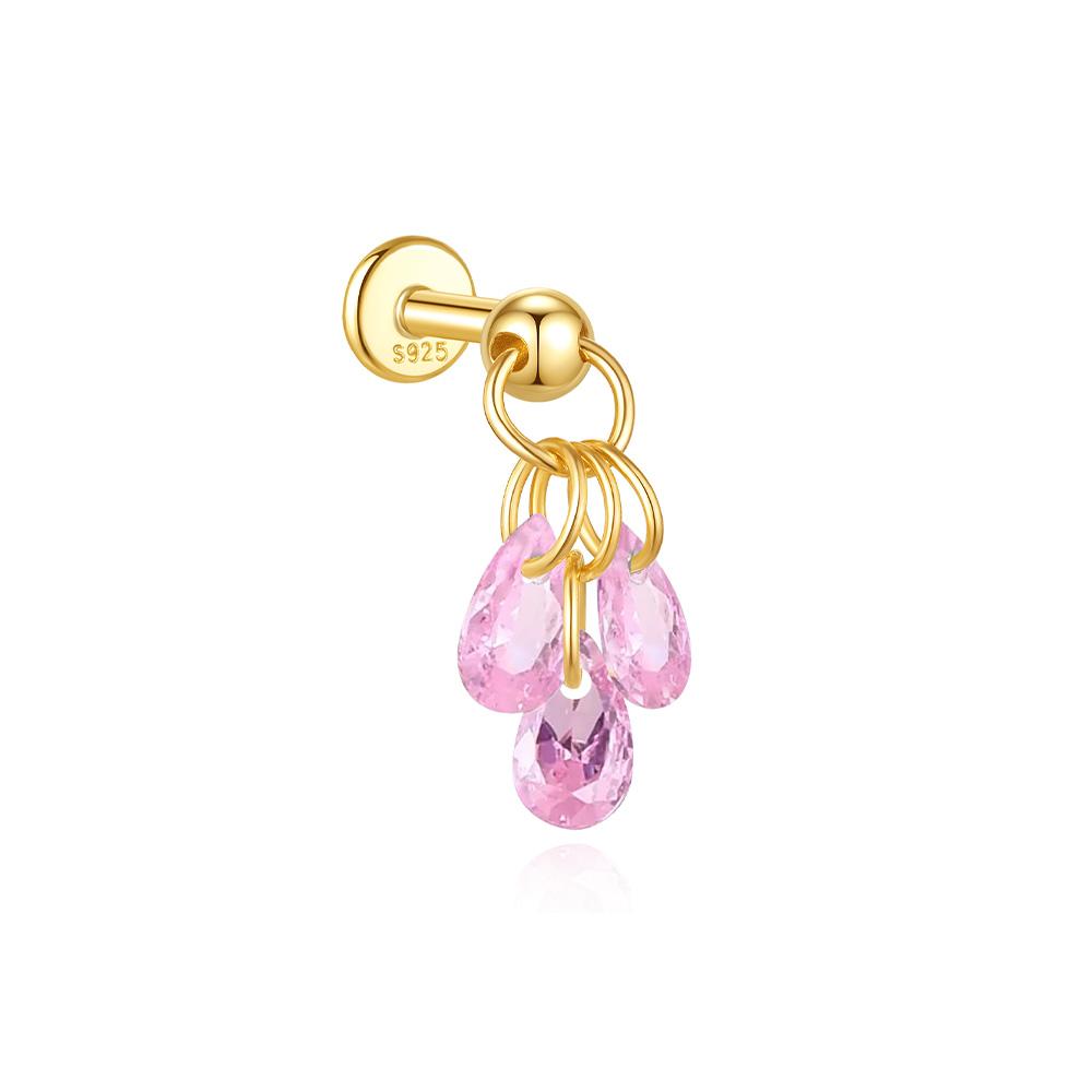 925 Silver Full Ear Dainty Piercing Ear Lobe Stud Earring for Women Helix Flat Earring Ear Bone Studs Fine Jewelry