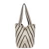 Stylish Korean Striped Knitted Women's Bucket Bag With Soft Fabric And Spacious Design