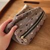 Checkered Striped Fabric Cosmetic Bag Square Three-dimensional Zipper Storage Bag Travel Portable Liner Bag Makeup Bag