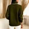 Women's Fashionable Color High Neck Long Sleeved Knitted Sweater Pullover Sweater Top
