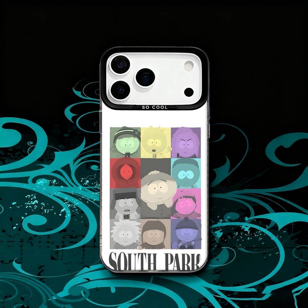Cartoon S-South P-Park Matte Fingerprint Proof Phone Case For iPhone 17,16,15,14,13,12,X,8,Pro,Max,Plus,SE4,Air,Mini