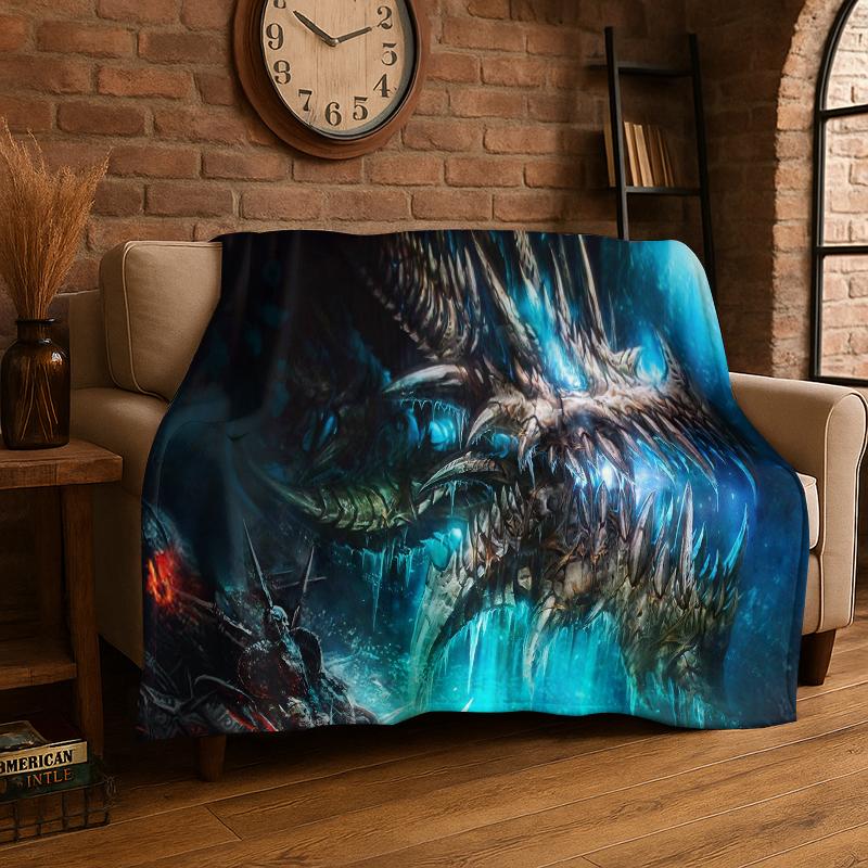 Demon Hunter Arthas World of Warcraft WOW Game Flannel Blanket Soft Warm Throw Blanket for Bedroom Living Room Bed Travel picnic 75x90cm
